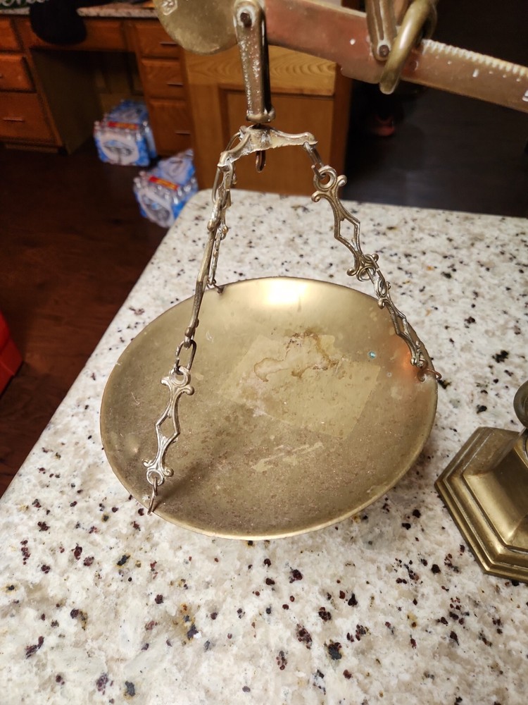 Antique Brass Scales Weight