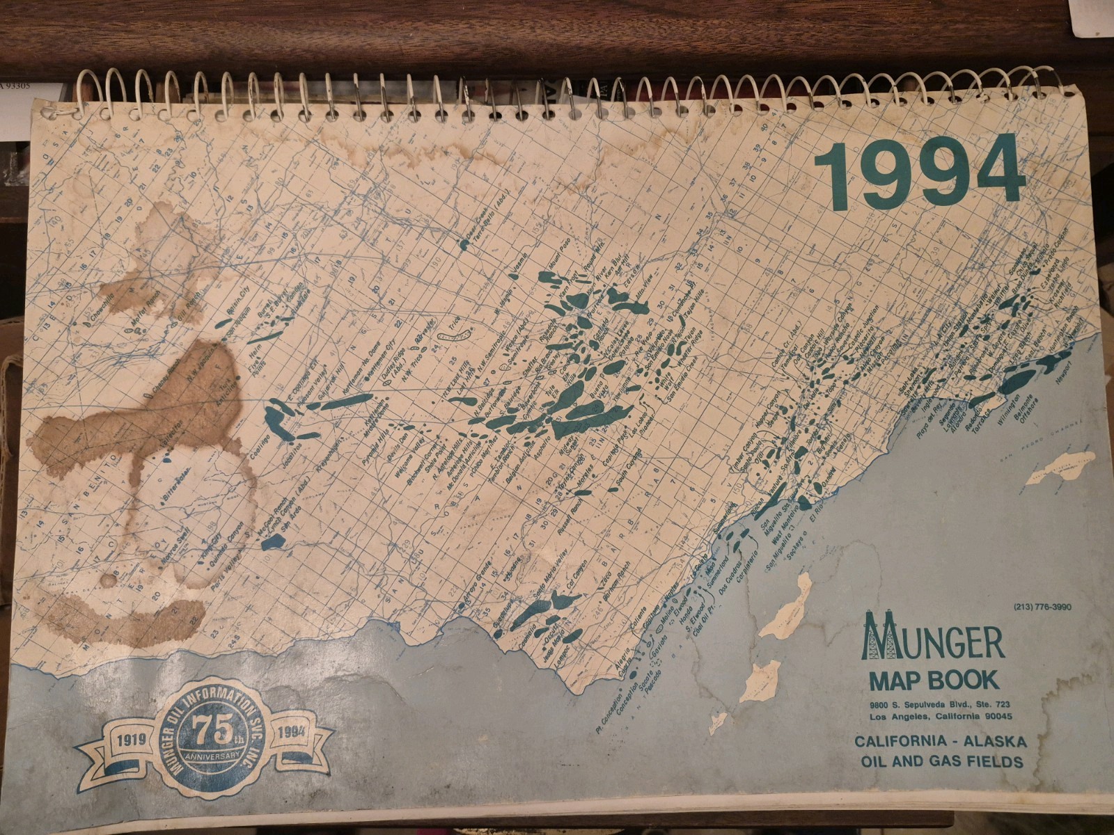 1994 Munger Map Book Oil And Gas Fields, California - Alaska, Vintage Industrial