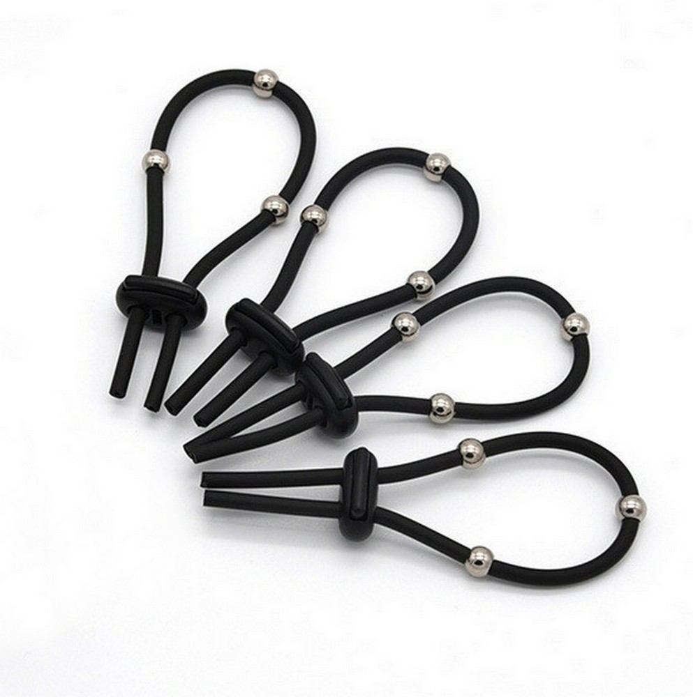 E Stim Electro 4 Silicone Conductive Rubber Loops Cable Beads Adapter Set