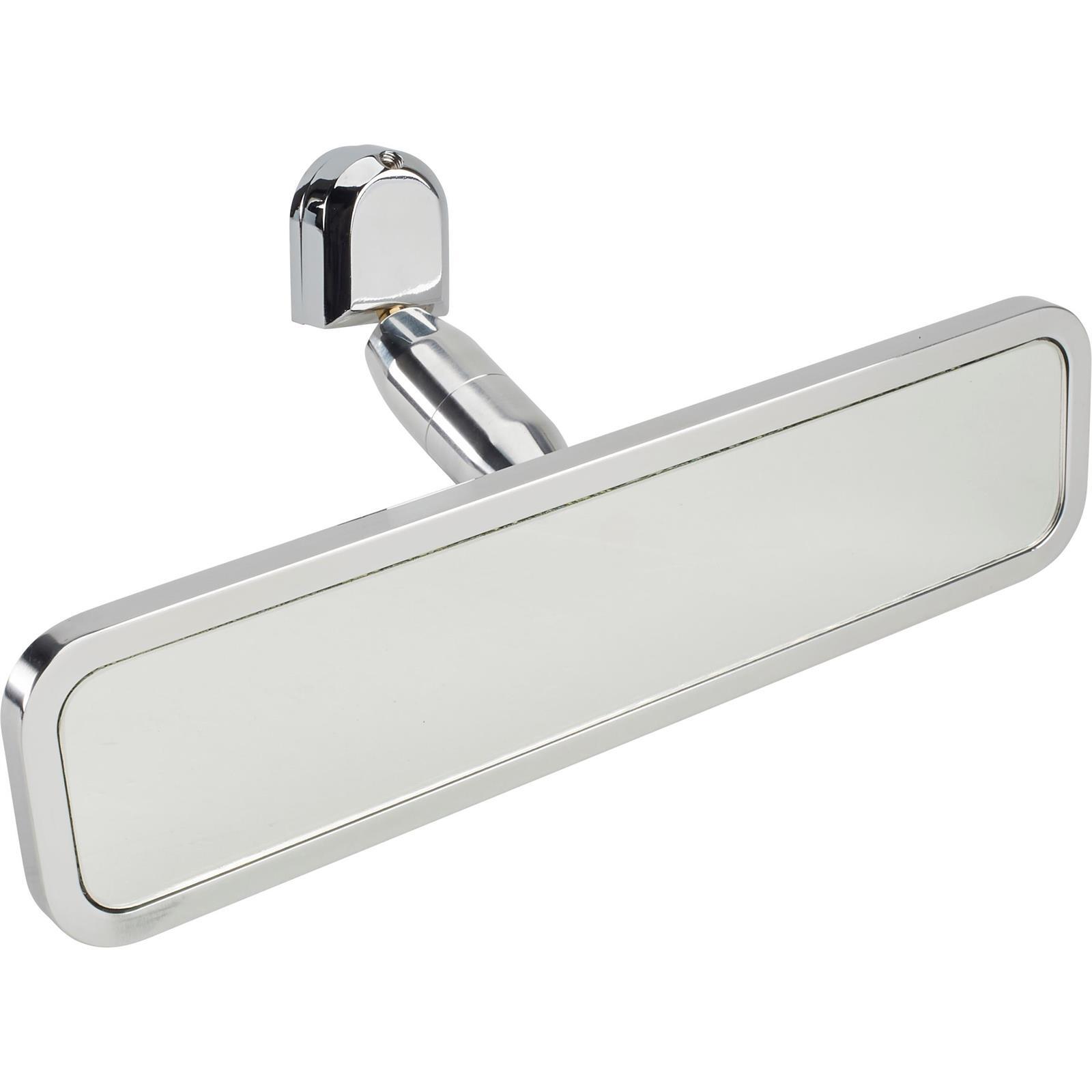 Polished Ball Milled Billet Aluminum Interior Rear View Mirror, 9.25” x 2.38”