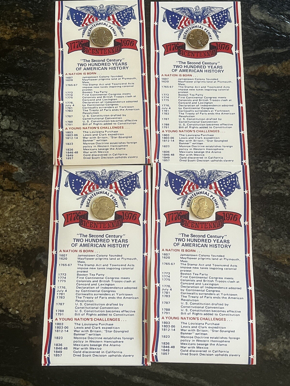 UNCIRCULATED Overstamped 1976 Lincoln penny Bicentennial Commemorative