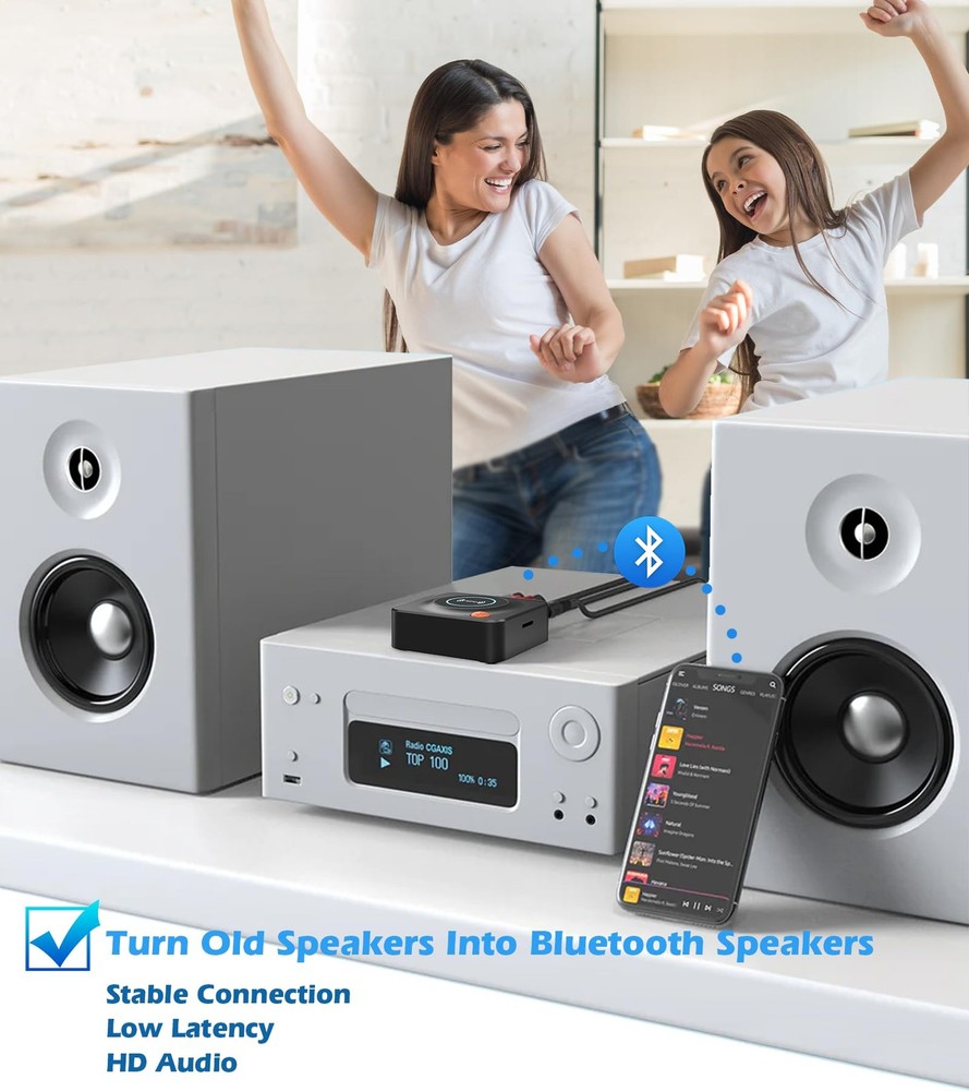 Bluetooth Receiver for Home Stereo, AUX RCA to Bluetooth Adapter for Old Spea...