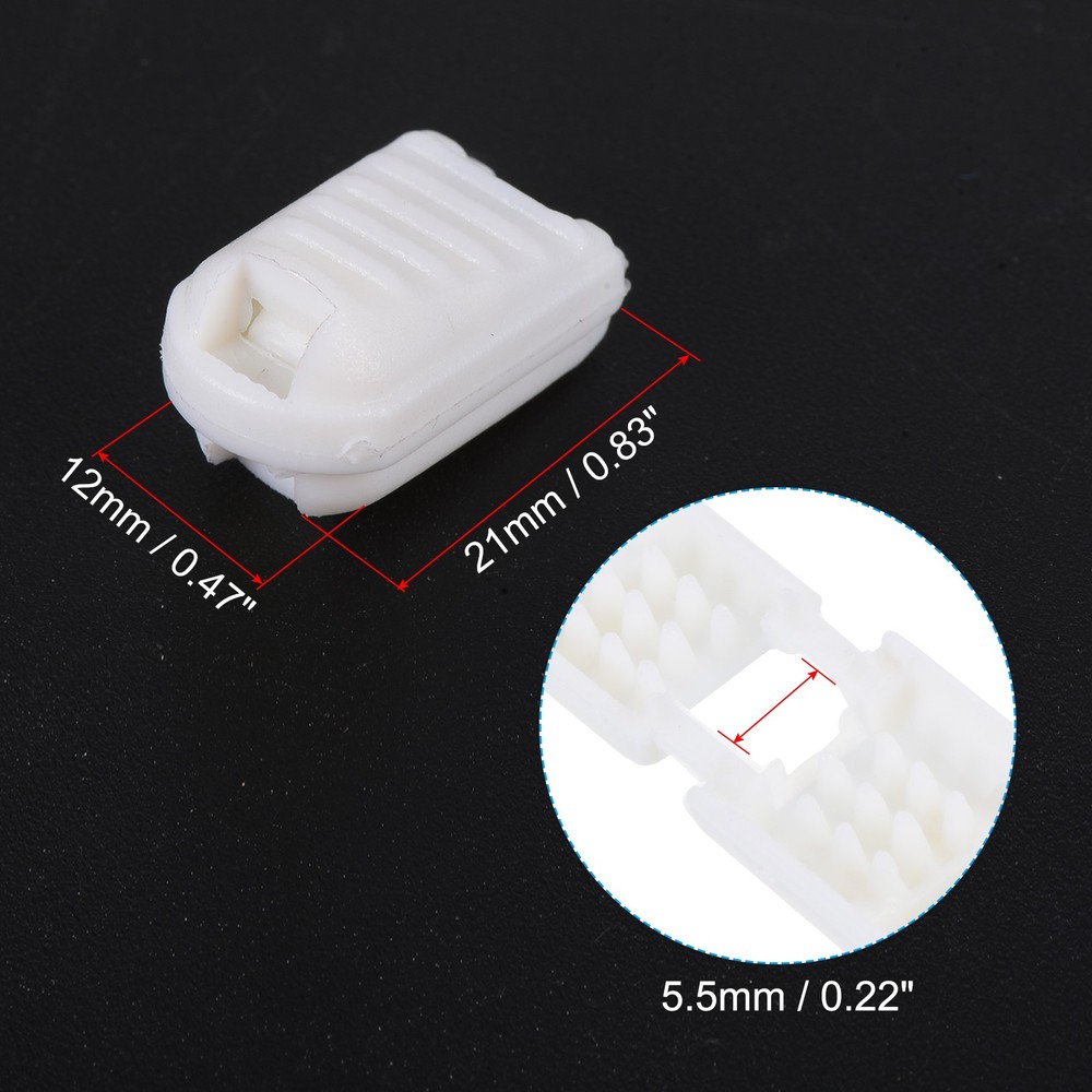 Zipper Pull Tabs, 100 Pack Cord Ends Extension Zip Fixer 21mm, White