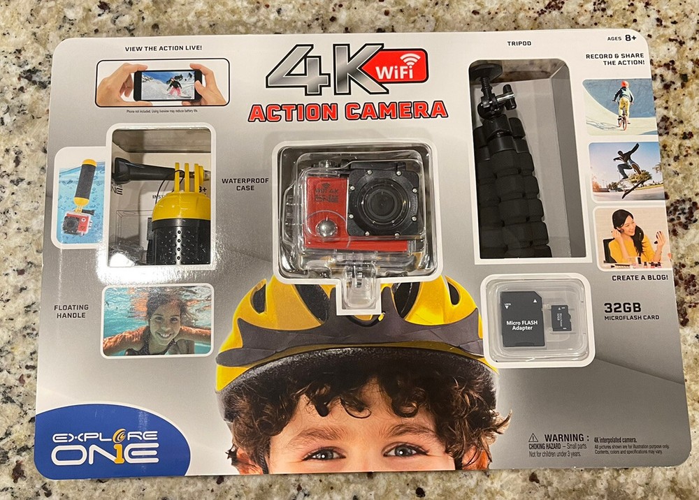 Explore One 4K Action Camera with WiFi Bundle- Brand New