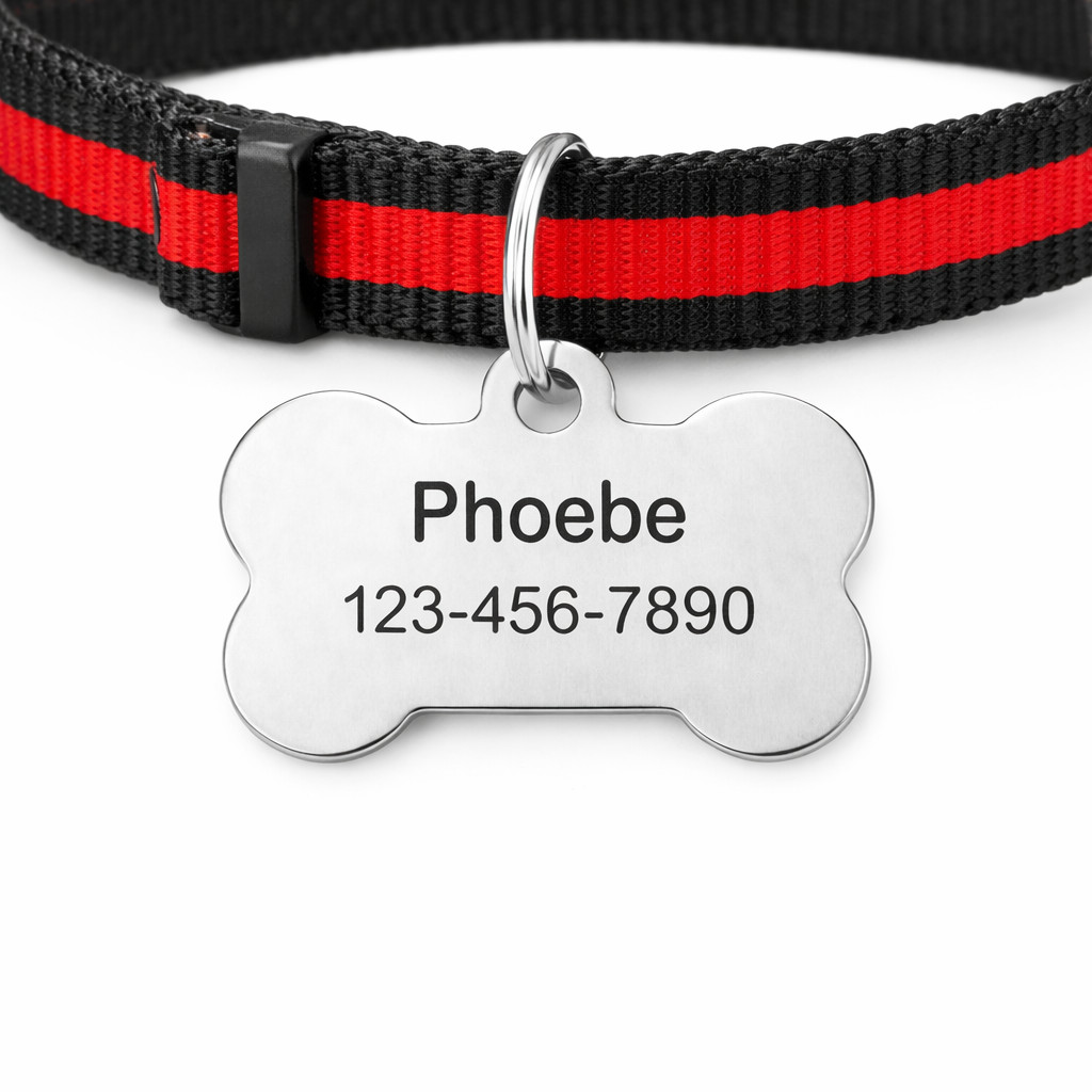 Custom Stainless Steel Dog Tag – Pet ID Tag, Laser Engraved Dog Tag both sides