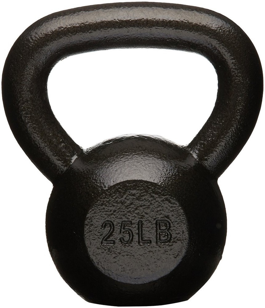 Amazon Basics Cast Iron Kettlebell for Strength Training, Wide Handle, 25 Pound