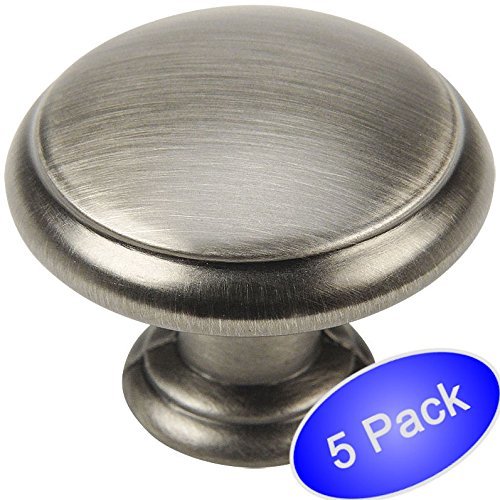 *5 Pack* Cosmas Cabinet Hardware Antique Silver Round Cabinet Knobs #5422AS