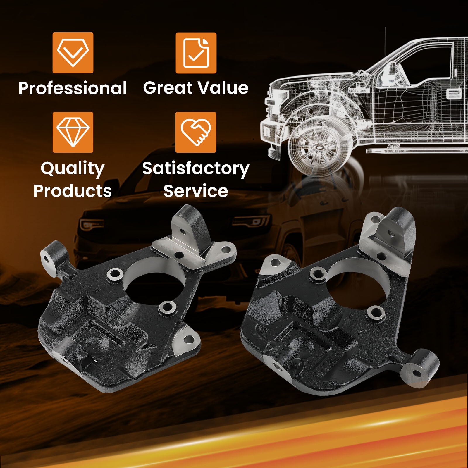 2" Drop Lowering Spindles Kit for Chevy GMC Silverado Sierra 1500 2WD 1999-2006