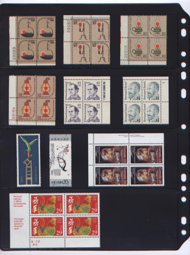 ANCHOR 10 Stock Pages 4S ( 4-rows) Stock Sheets/ Black sheets./ Double Sided...