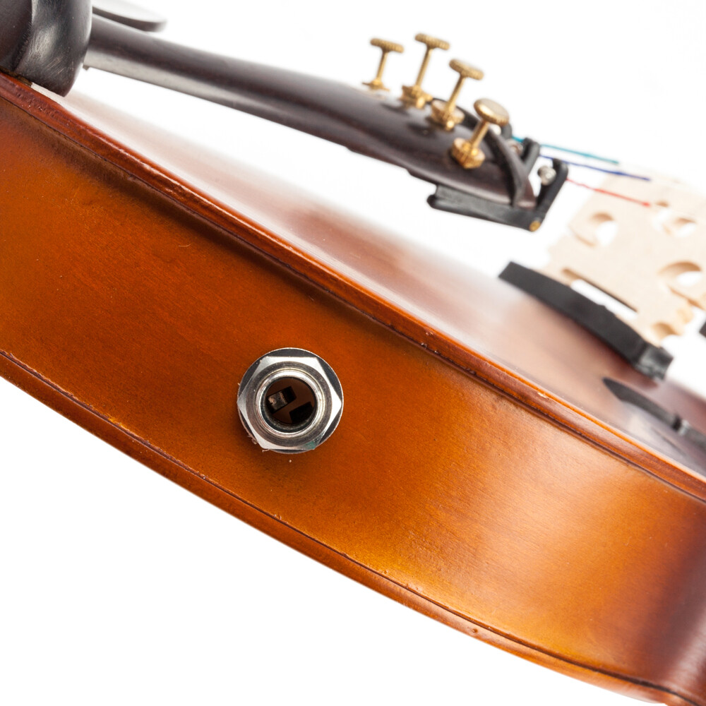 4/4 Violin Case Bow Strings Shoulder Rest Electronic Tuner Connecting Wire Matte