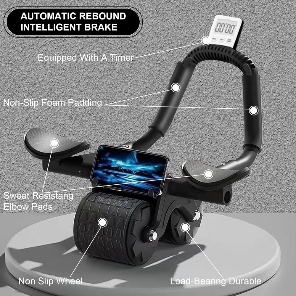 New 2026 Ab Roller with Elbow Support & Automatic Rebound - Build Core Strength