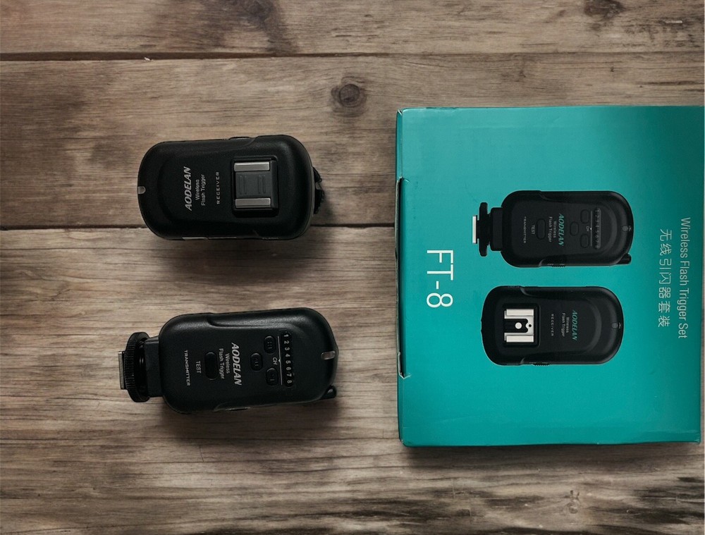 AODELAN FT-8 WIRELESS FLASH TIGGER SET TRANSMITTER & RECEIVER