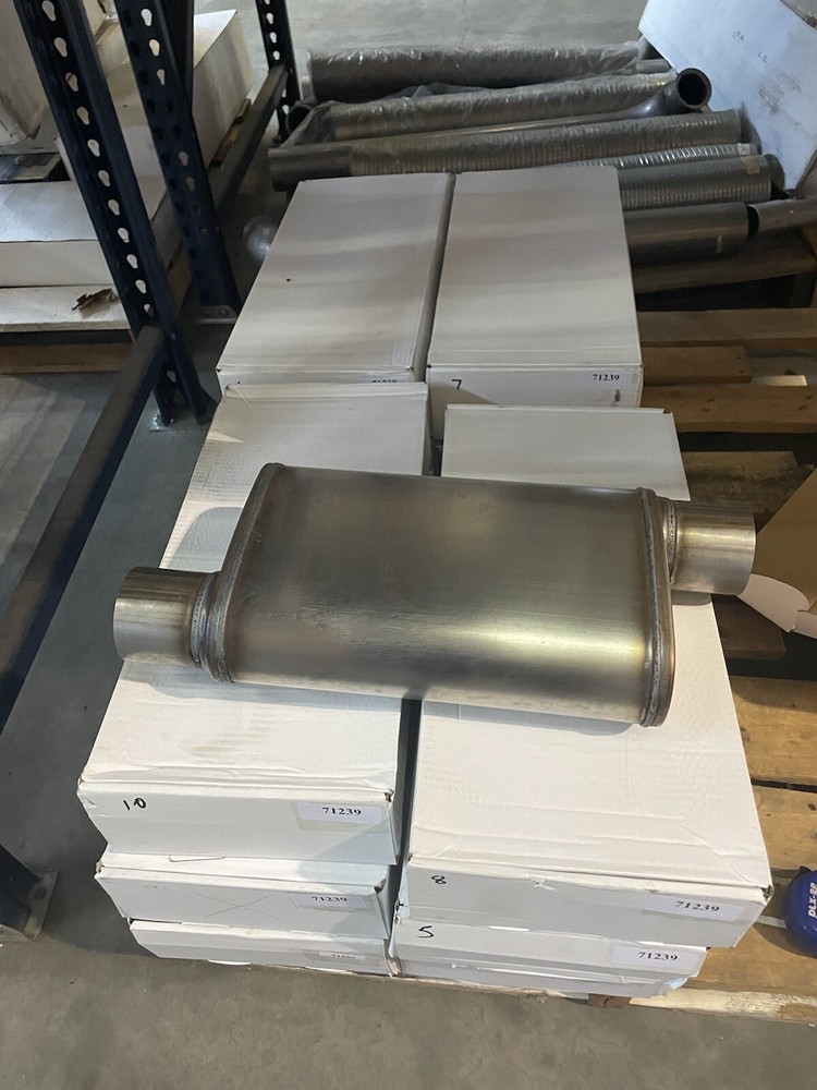 Rush Performance Perforated 3” Offset Inlet And Outlet Muffler Straight Through