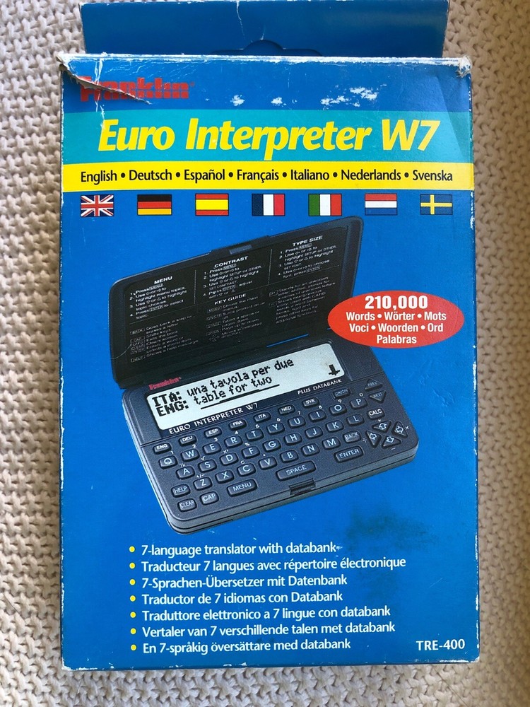 Franklin Euro Interpreter W7 TRE-400 7 Language World Translator Databank