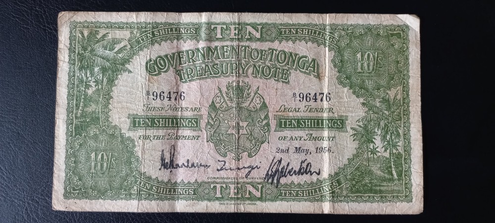 Tonga 10 Shillings, 2nd May 1956, (P-10c)