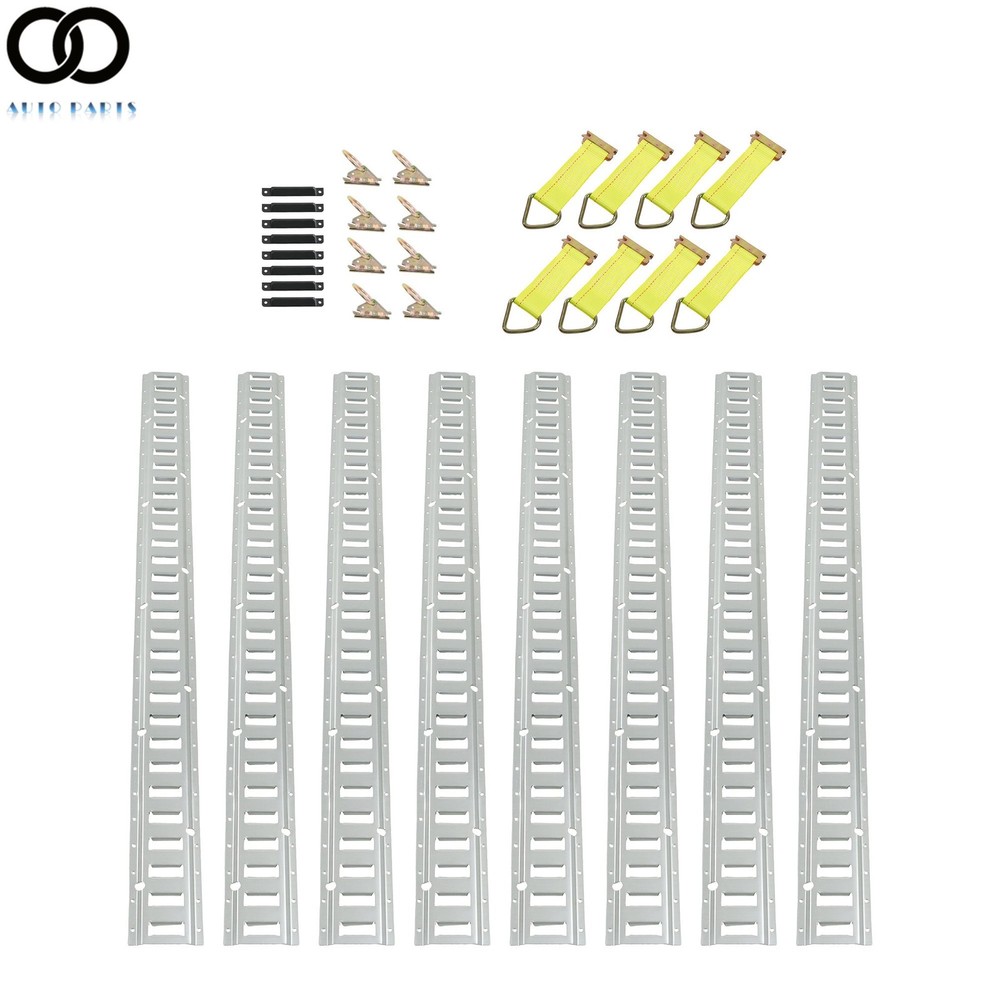 32PCS Suit For E Track Tie Down Rail Kit 5' E Track Rails Enclosed Cargo Trailer