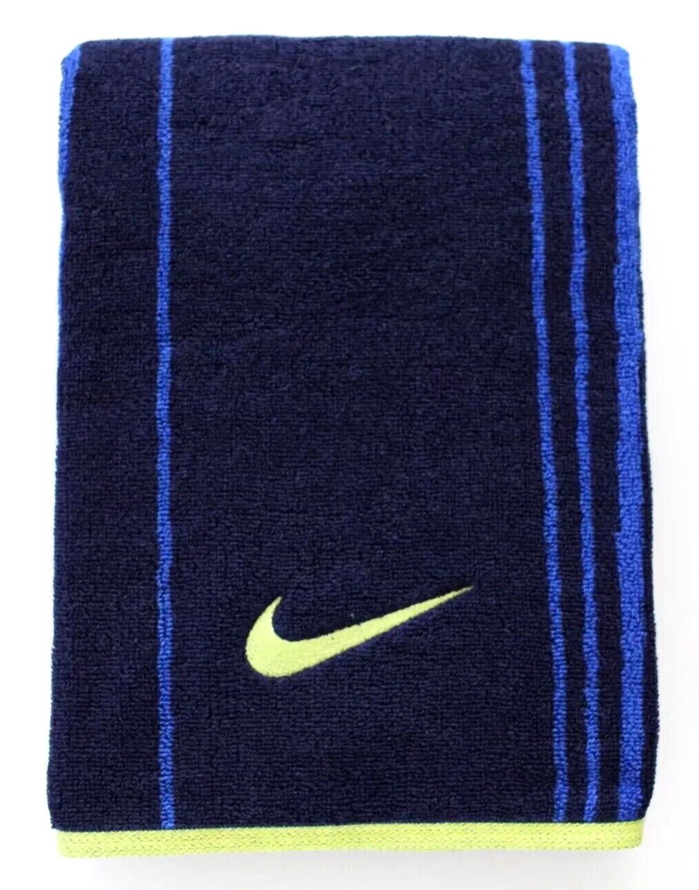 Nike Striped Jacquard Towels 2 Pack Large Midnight Navy & Gym Red
