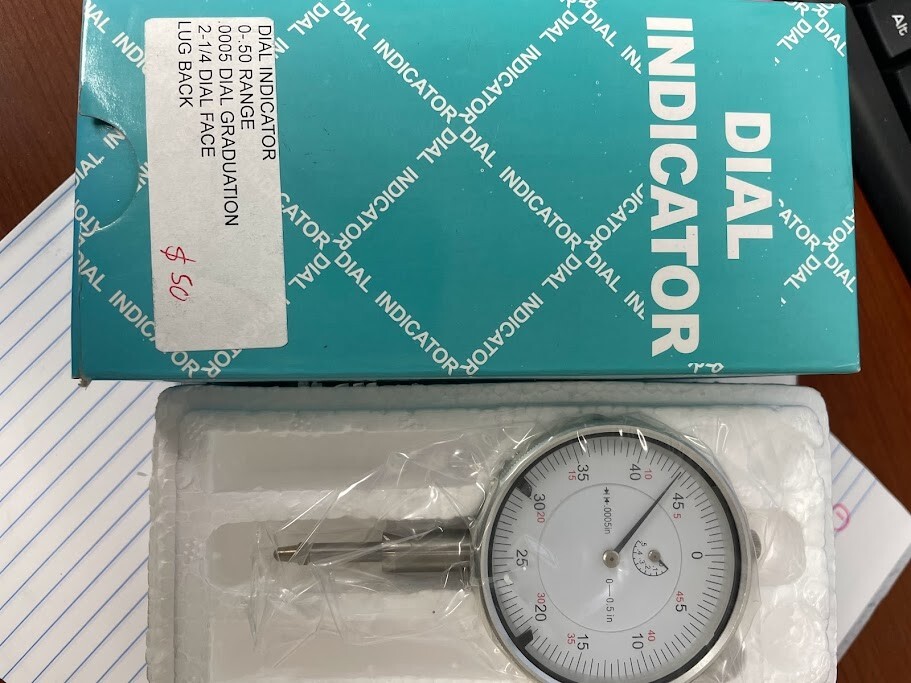 DIAL INDICATOR 0-.50 RANGE .0005 DIAL GRADUATION 2-1/4 DIAL FACE LUG BACK