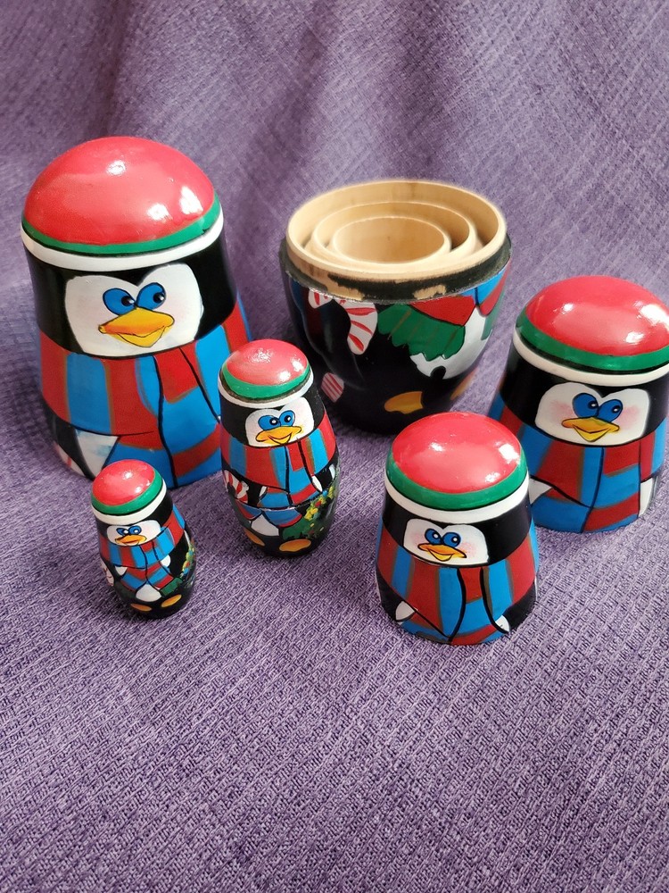 Wooden Stacking Penguins