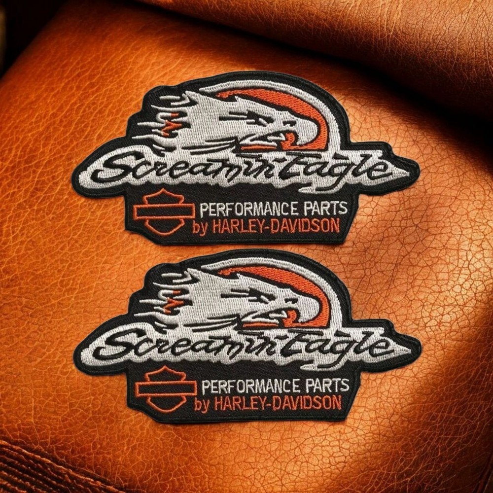 Harley Davidson screamin eagle performance iron on patch 5 x 2.5 inch 2 Pc