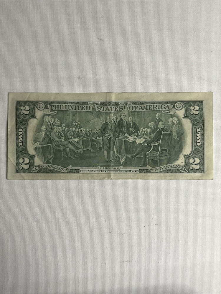 1976 Chicago B Cutting Error Uneven Border $2 Bill
