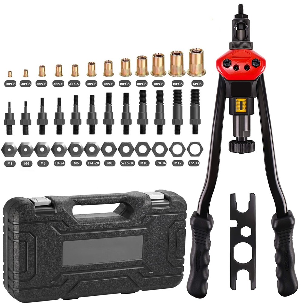 Rivet Nut Gun Kit Rivnut Setting Tools Nut Setter Tool Hand Blind Riveter 16"