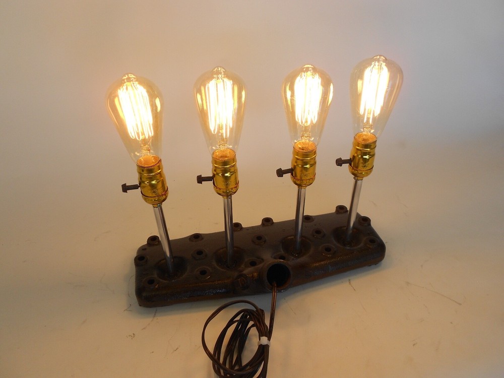 Rustic "Ford Flathead" Overhead Beam Dining Lamp