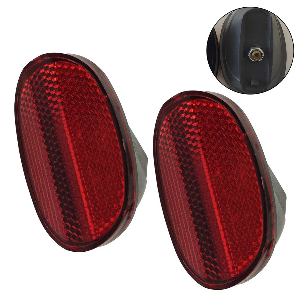 2pcs Bicycle Rear Mudguard Reflector Black Red Design Simple Installation