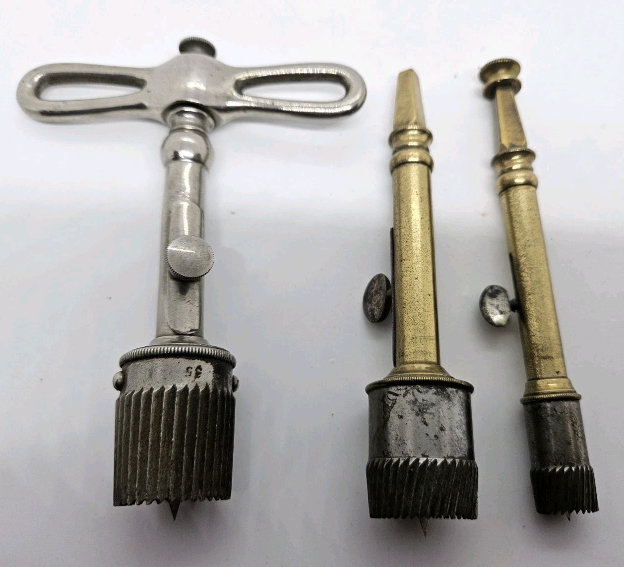 Antique 1800's Galt's Graduated Trephine Craneal Skull Bone Saw 3 Pc. Trepanning