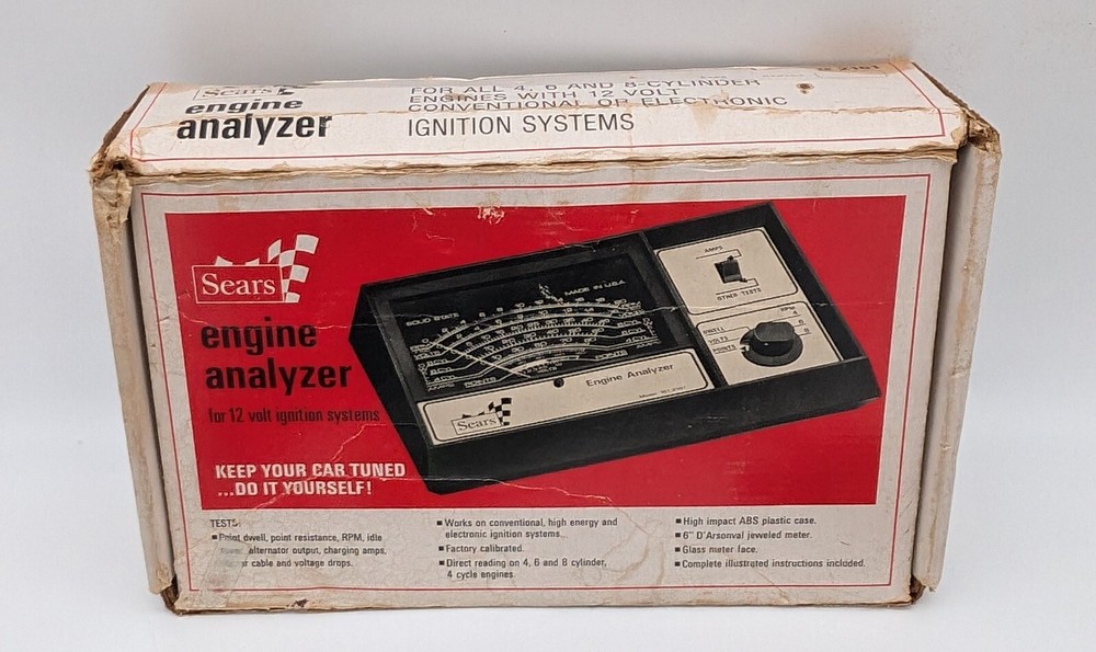 VTG Sears Engine Analyzer Model 161 2161 12 Volt Ignition 4~6~8 Cylinders Nice!