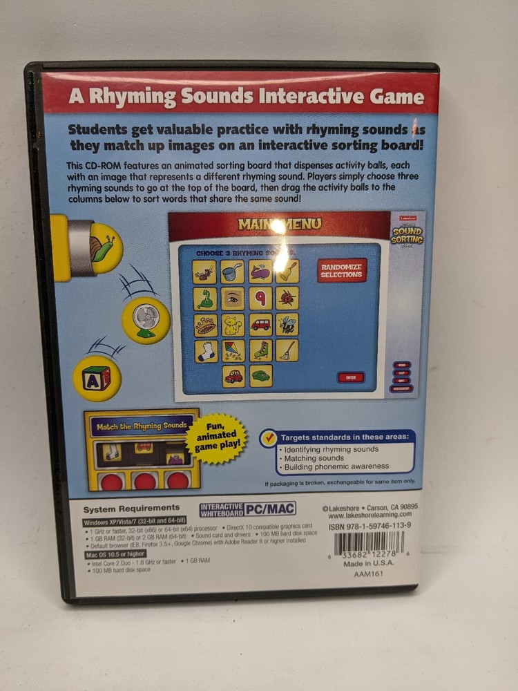 Sound Sorting Rhyming Sounds Lakeshore Interactive Whiteboard Software Pre K - 2