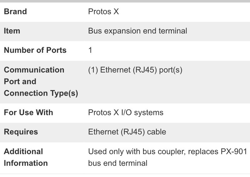 PX-902 —Bus Expansion End Terminal