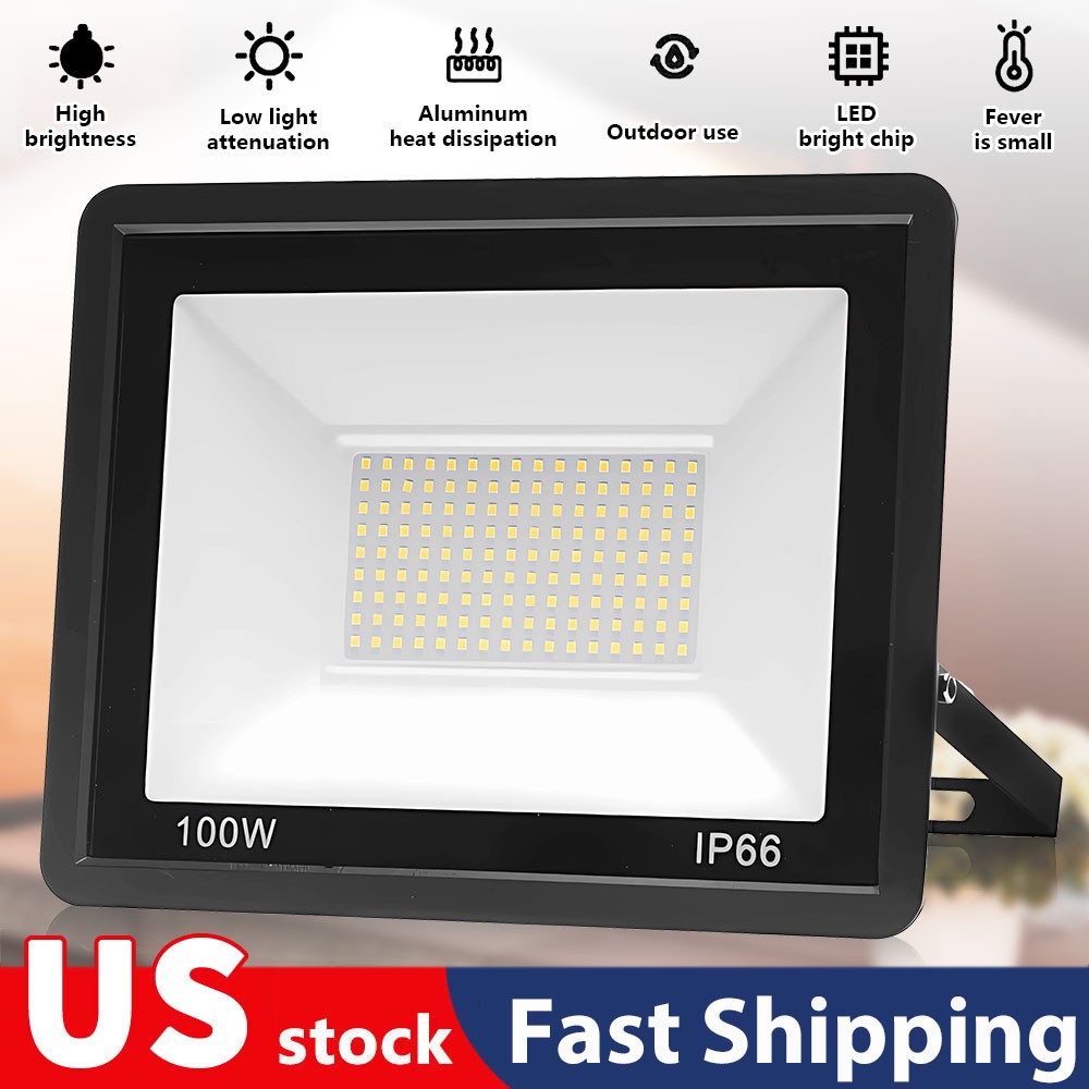 4pcs 100W LED Flood Light Outdoor Garden Lamp Yard Security Landscape Spotlight