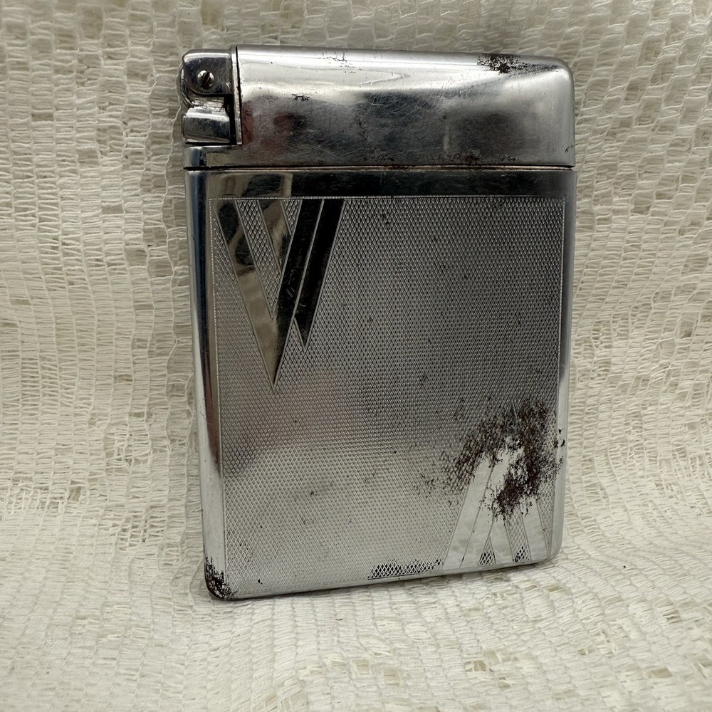 Art Deco Automatic Lighter & Cigarette Case – MADE IN AUSTRIA – Chrome