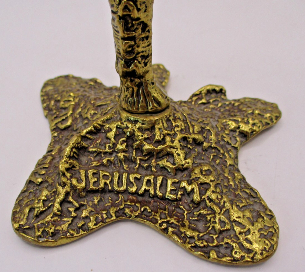 BRUTALIST WAINBERG SOLID BRASS CANDLESTICK ISRAEL