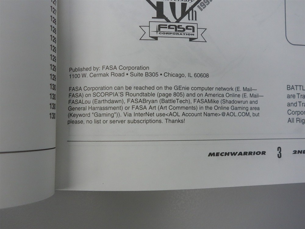 Mechwarrior - Battletech RPG: Second Edition Core Book