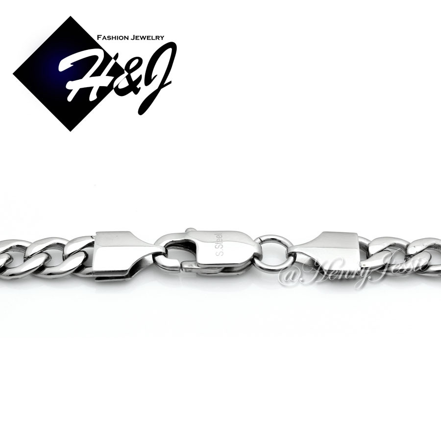 18"-40"MEN Stainless Steel 4/5/6/7/8.5/9.5/12mm Silver Cuban Curb Chain Necklace