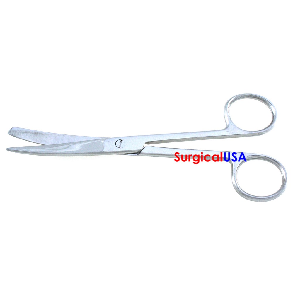 12 Operating Scissors 4.5" Curved Blades Sharp Blunt Points Ring Handles