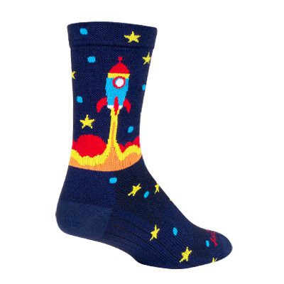 Sockguy Rocket Socket Crew 6" Socks, 9-13, Blue