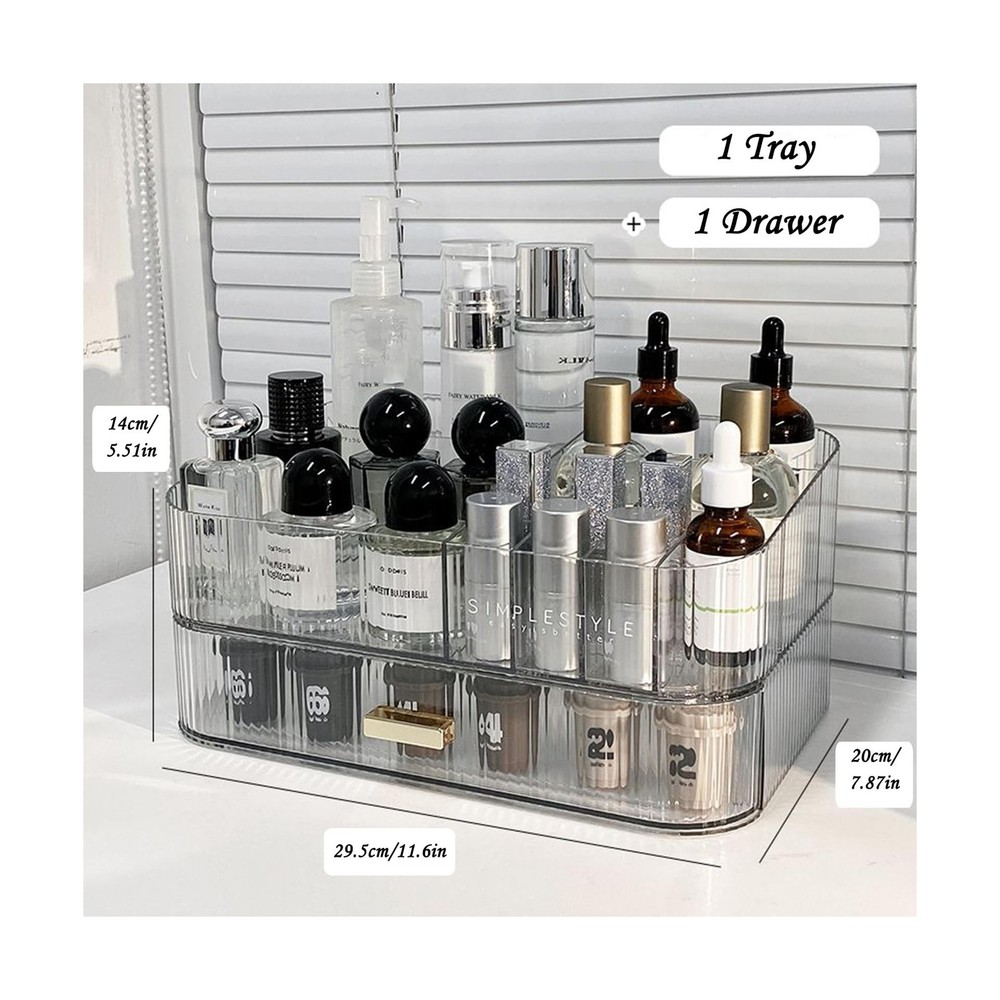 Makeup Organizer with Drawers, Stackable Cosmetics Organizer, Large Make Up O...