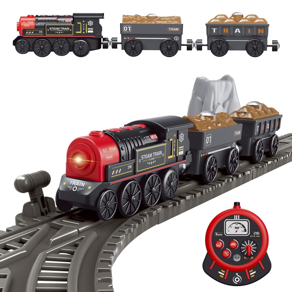 Motorized Train for Wooden Track, Remote Control with Magnetic Medium