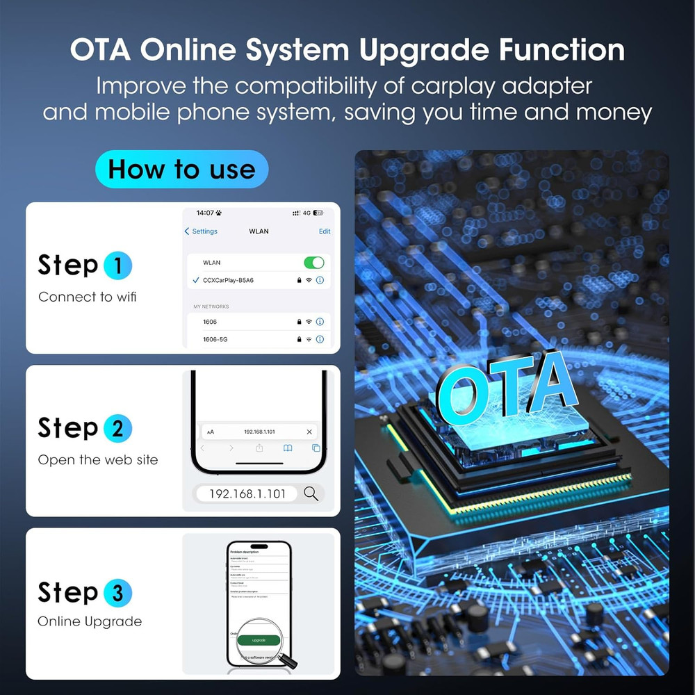 Wireless Carplay Adapter for Iphone, Convert Wired to Apple Carplay Wireless Ada