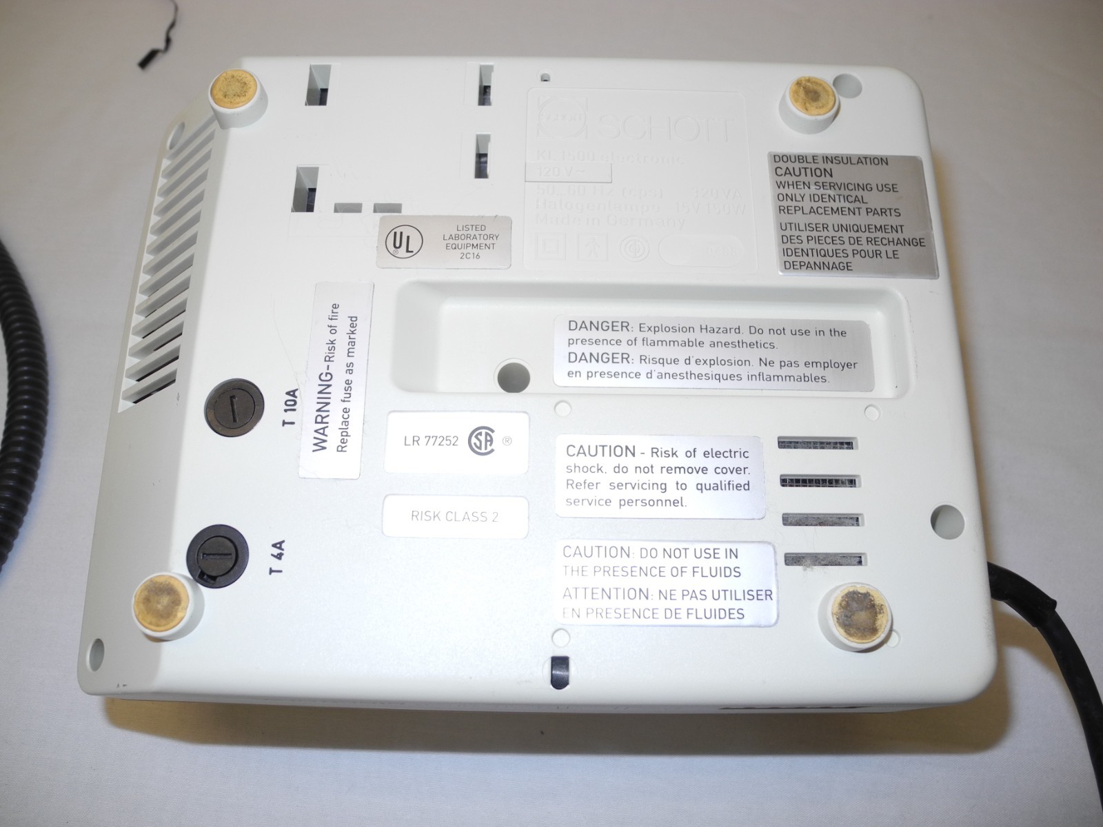 LEICA SCHOTT KL-1500 HALOGEN FIBER OPTIC LIGHT SOURCE W/ MICROSCOPE LIGHT RING