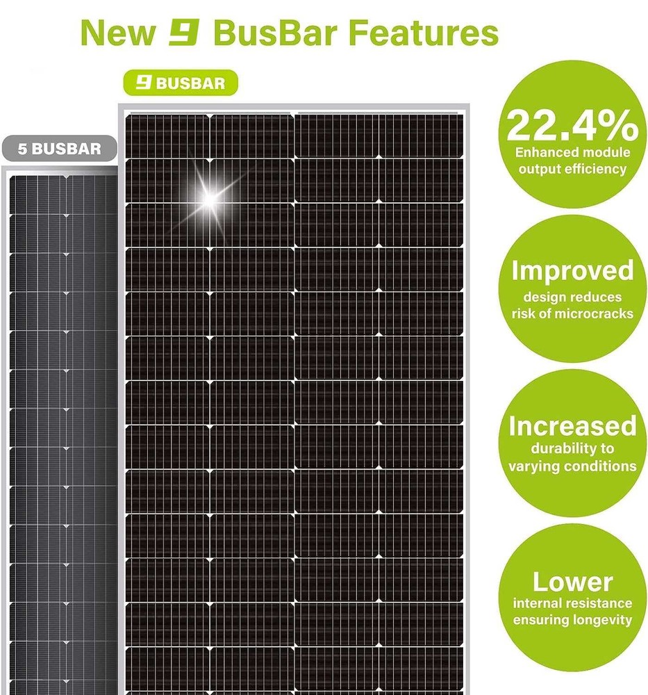 (200W New) 200W Monocrystalline Solar Panel 9BB Cell Solar Panel Boat Off Grid