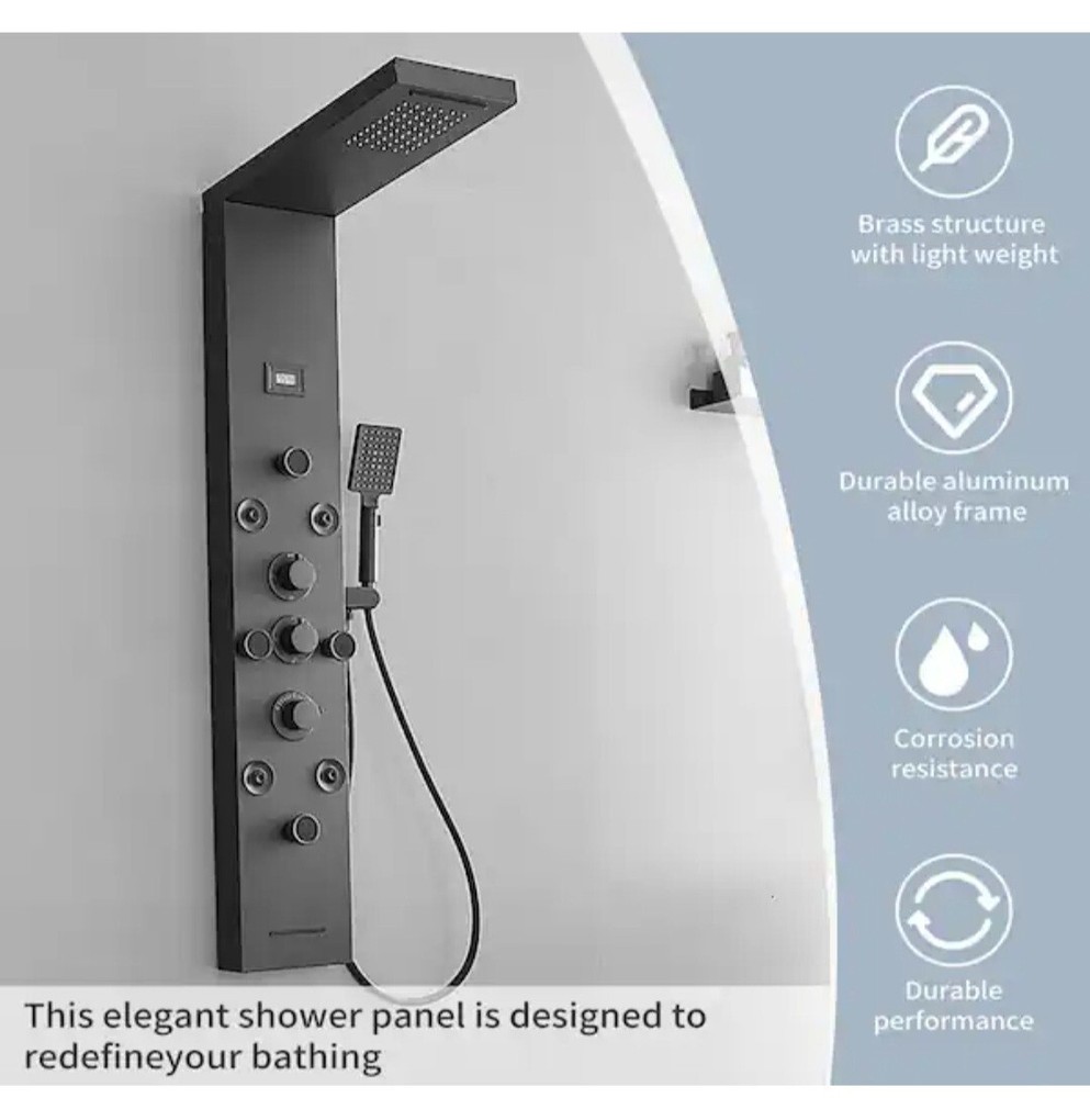 8-Jet Rainfall Shower Tower Shower Panel System with Rainfall Waterfall...