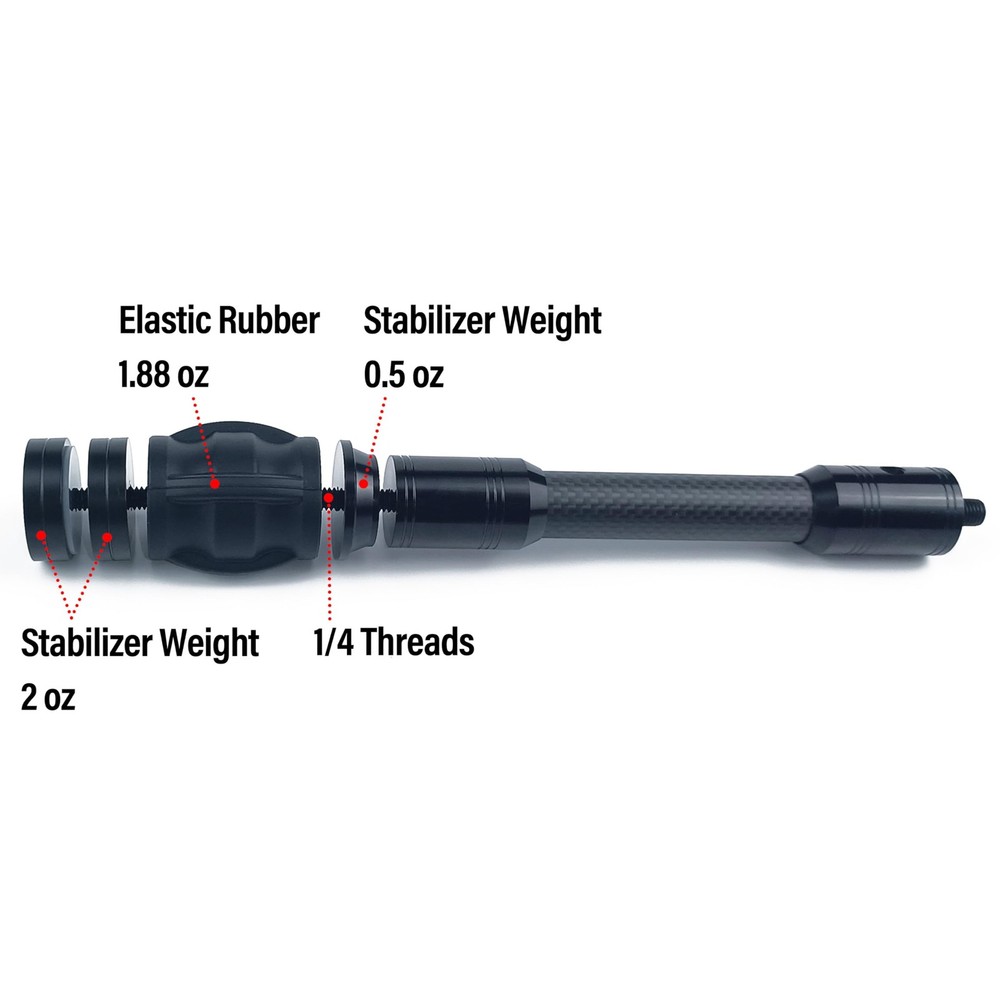 New Best Carbon Archery Bow Stabilizer Single Side Adjustable V-Bar Mount Quick
