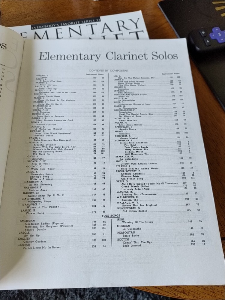 Elementary Clarinet Solos