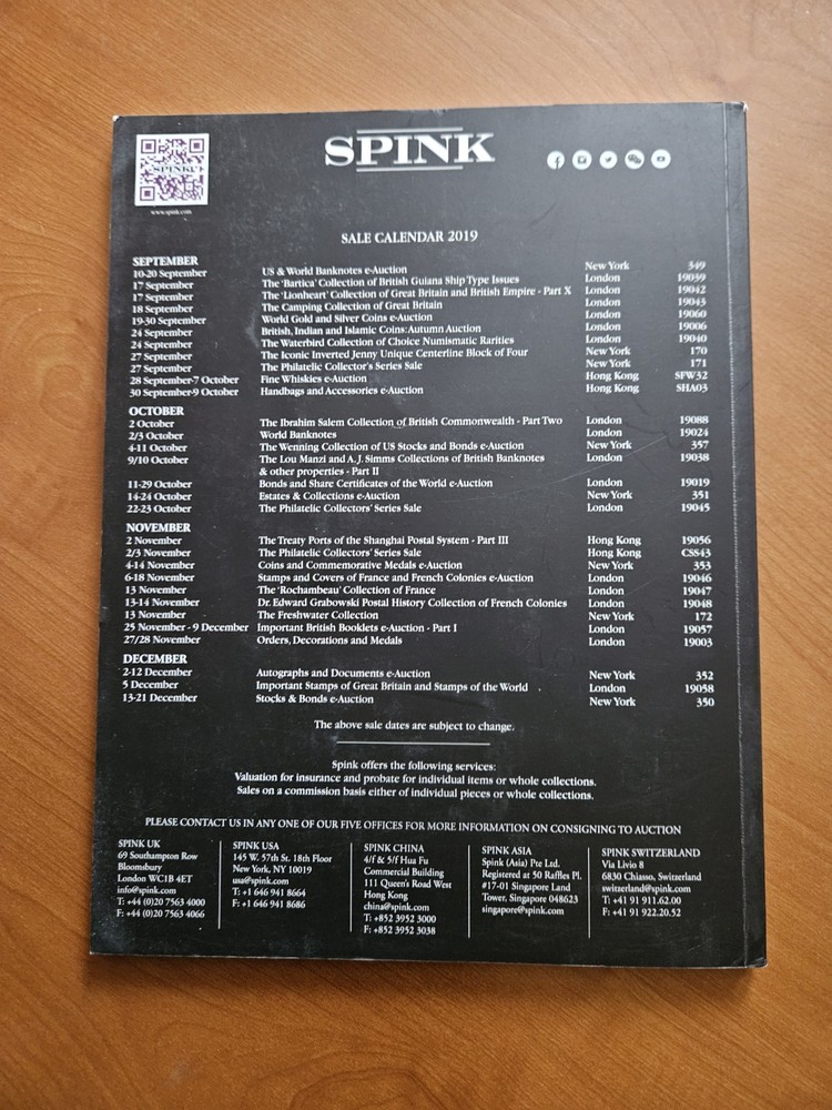 Insider Spink Issue 34 Autumn 2019 Auction Catalog