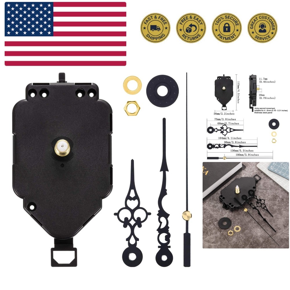 DIY Quartz Clock Movement Kits Replacement Clock Movement Mechanism Pendulum ...