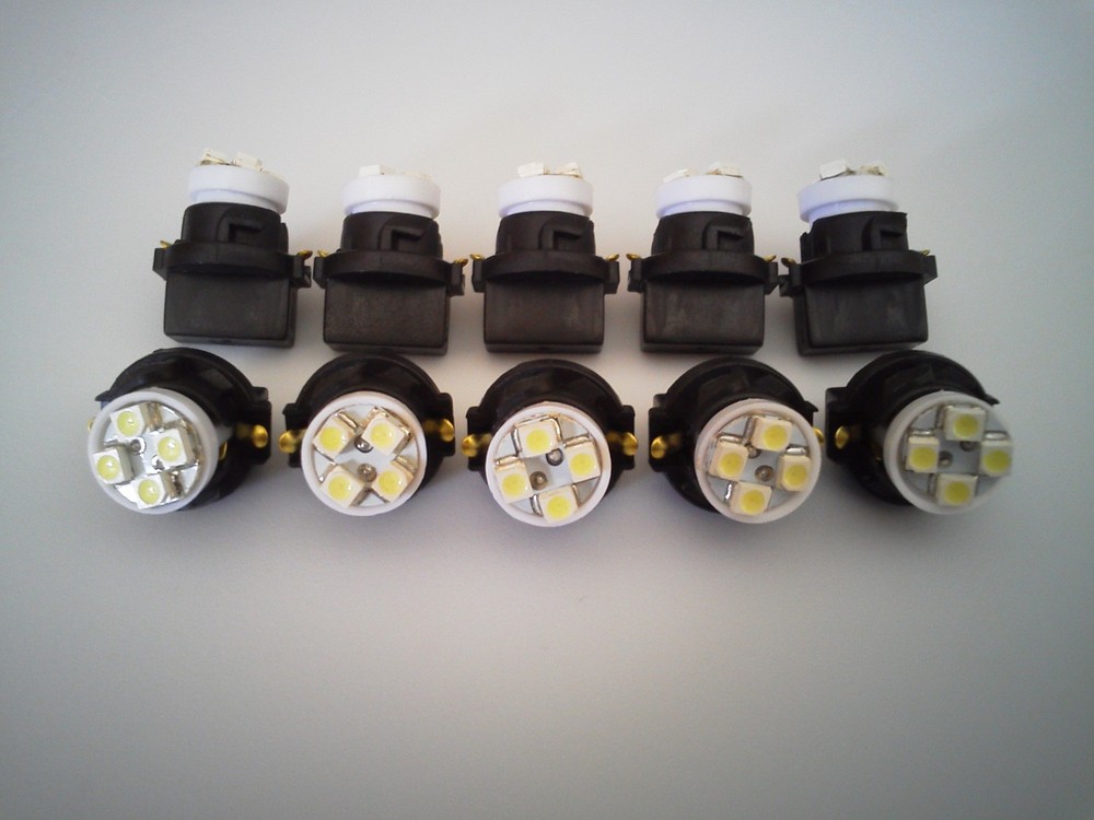Fit Chevy 10 White 4 LED Dashboard Instrument Panel Indicator Light Bulb Socket